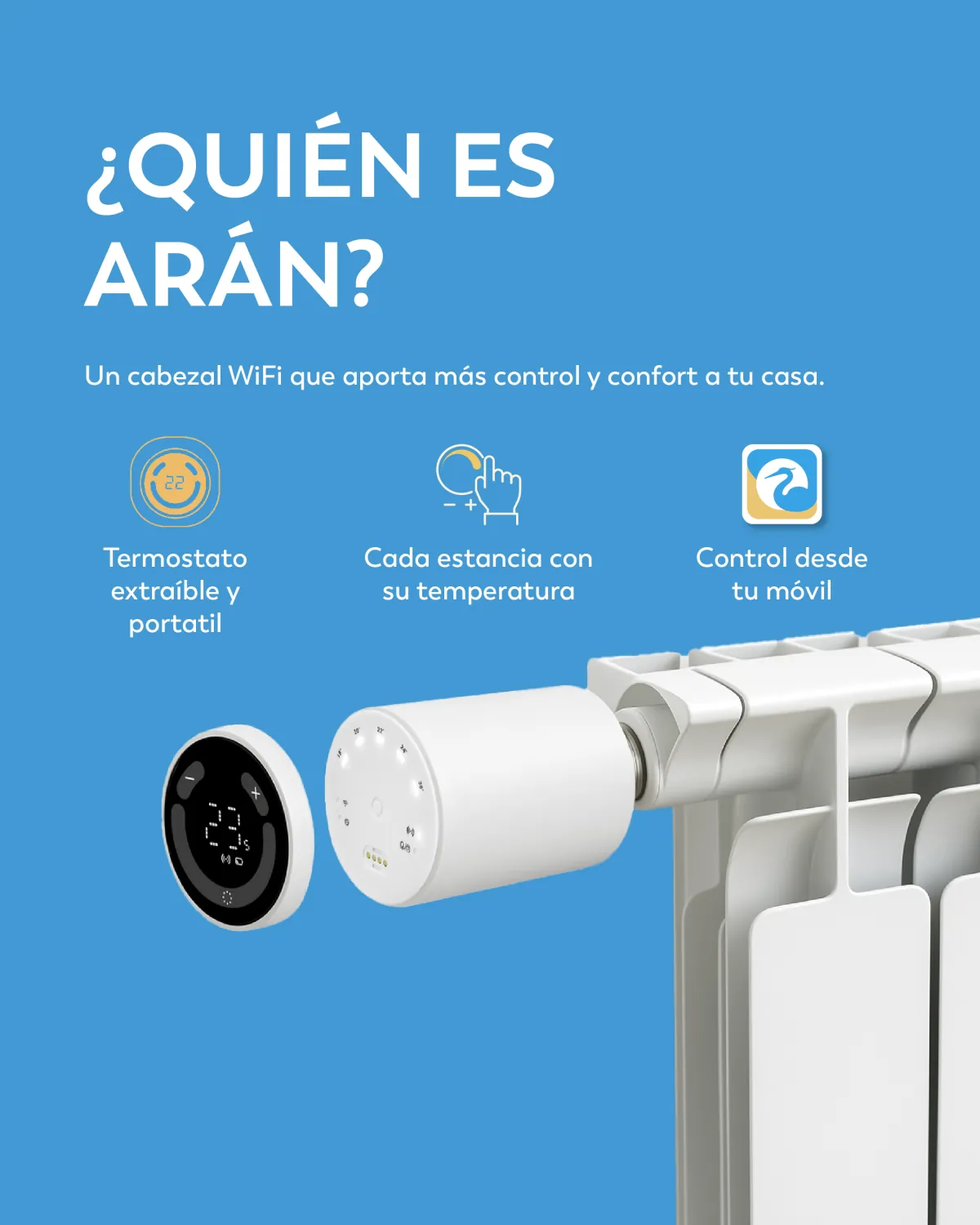 Lámina: qué es Arán, un cabezal WiFi para el radiador.