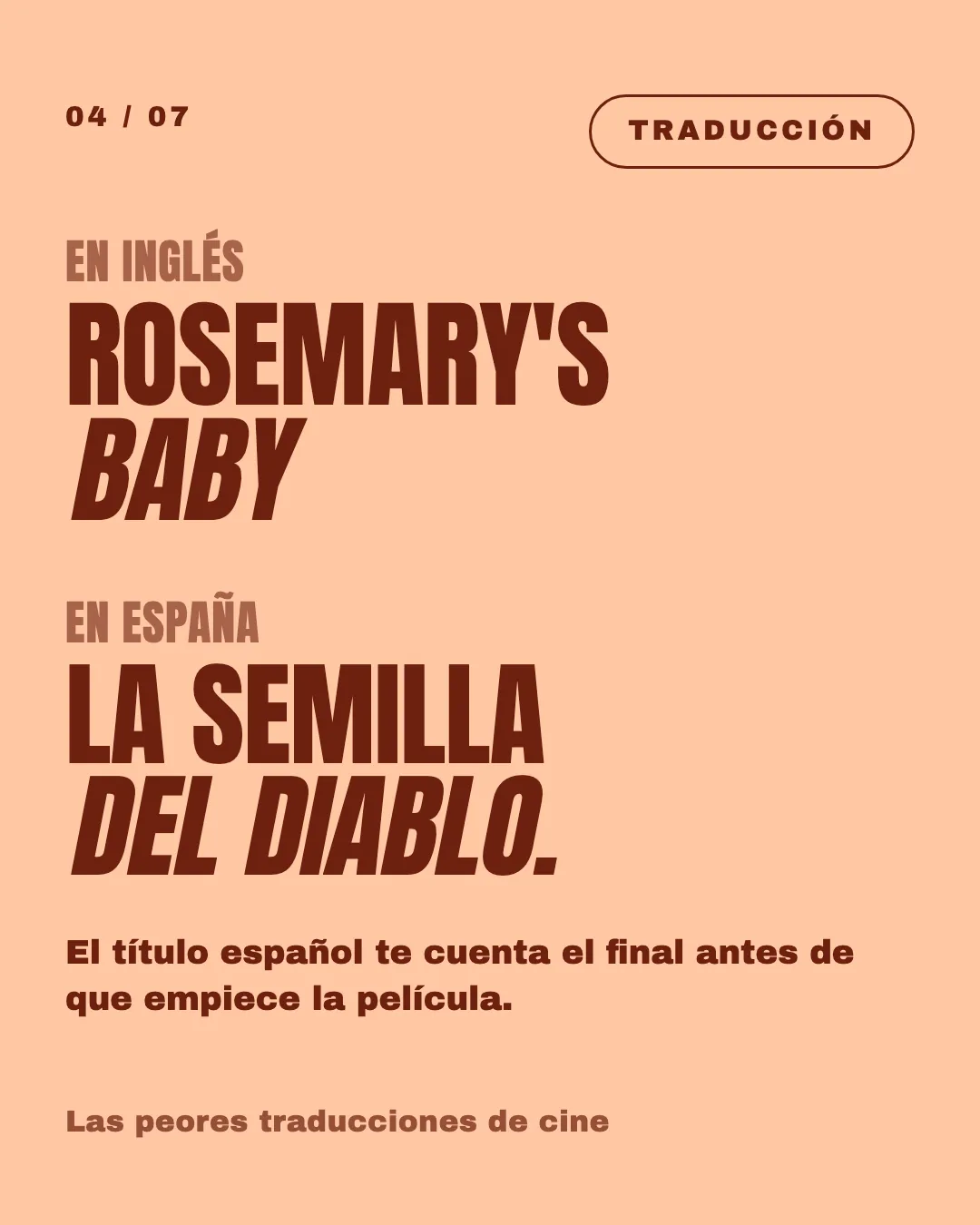 Lámina: Rosemary's Baby, «La semilla del diablo».