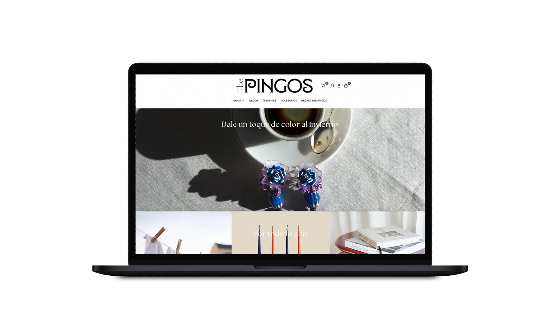 La web de la marca en un portátil.